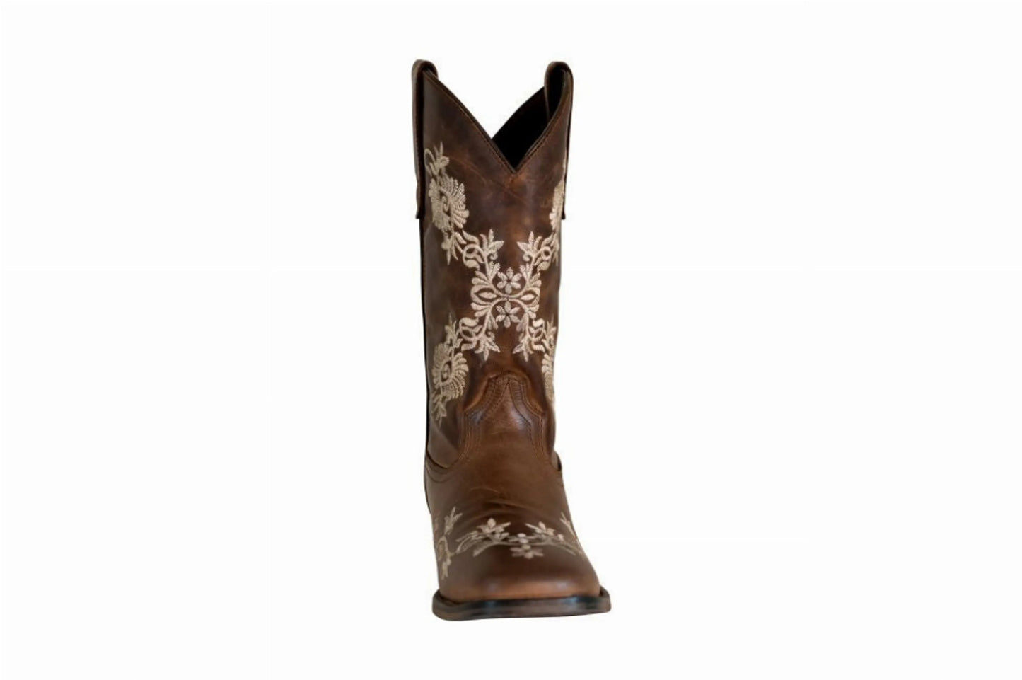 Embroidered Leather Square Toe Western Boot Tuff Rider