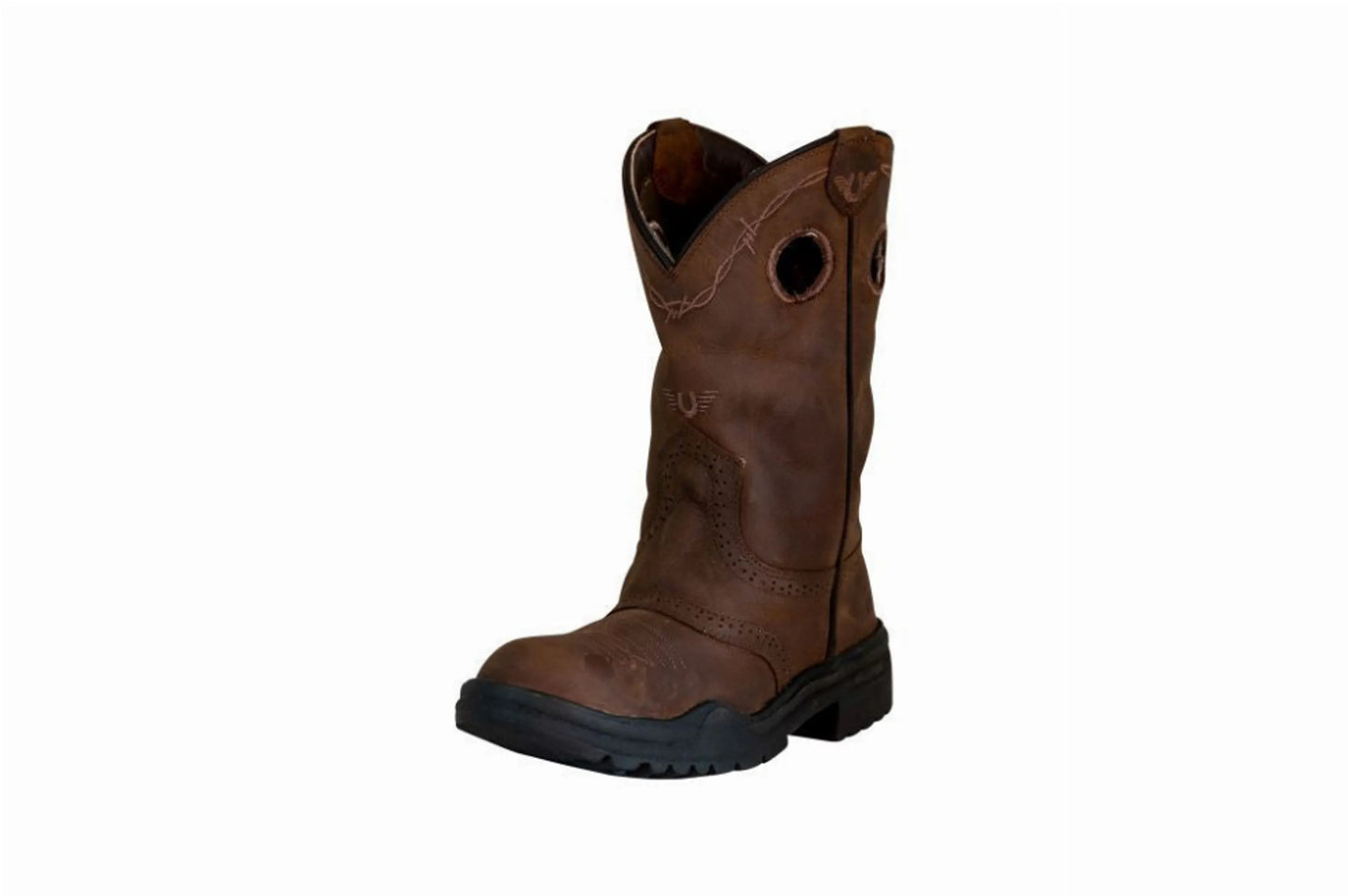 Rustic Chic Girl Leather Round Toe Boots, Tuff Rider