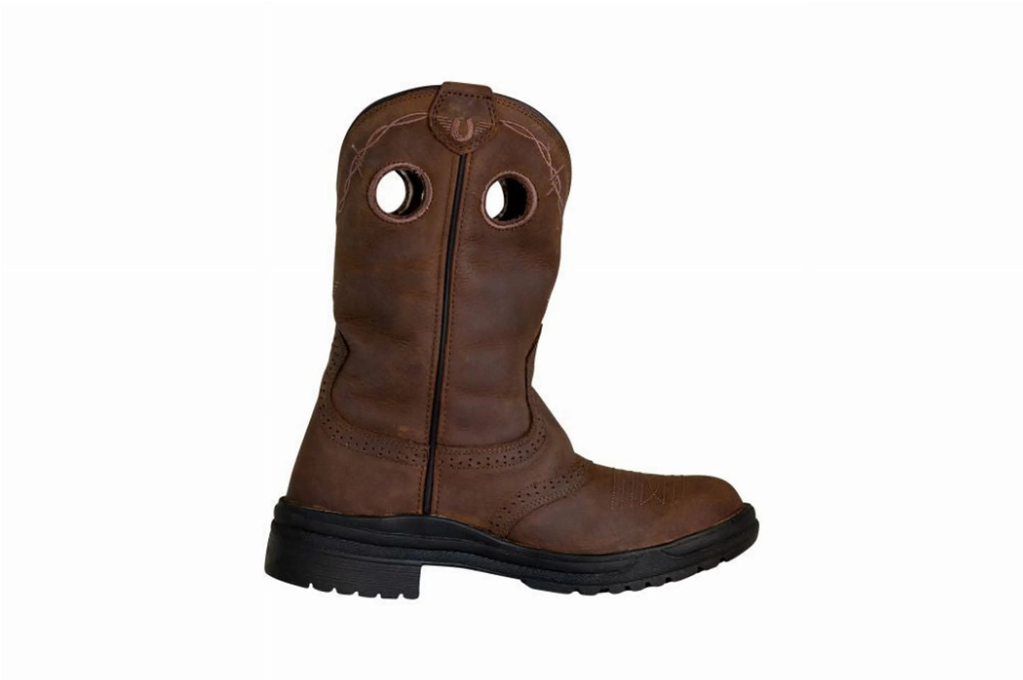 Rustic Chic Girl Leather Round Toe Boots, Tuff Rider