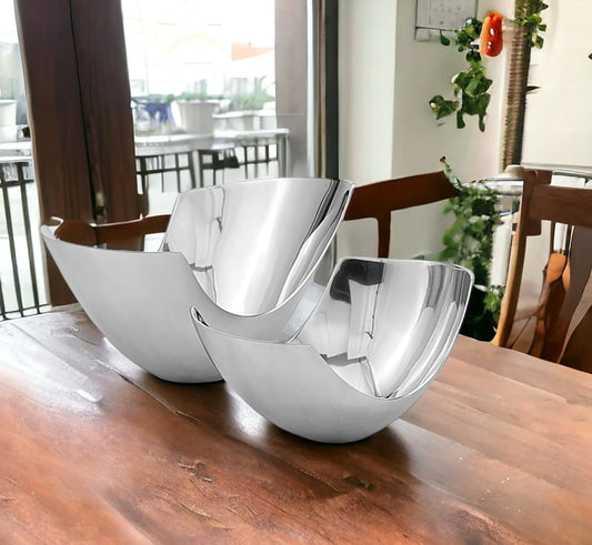 Stunning Aluminum Scoop Centerpiece Bowls