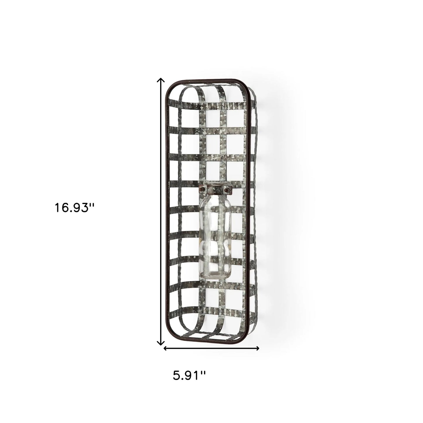 Cottage Galvanized Wall Vase