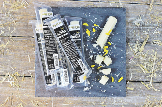 Bulk Wisconsin Cheddar Cheese Sticks 8-Year Aged (30-Pack)