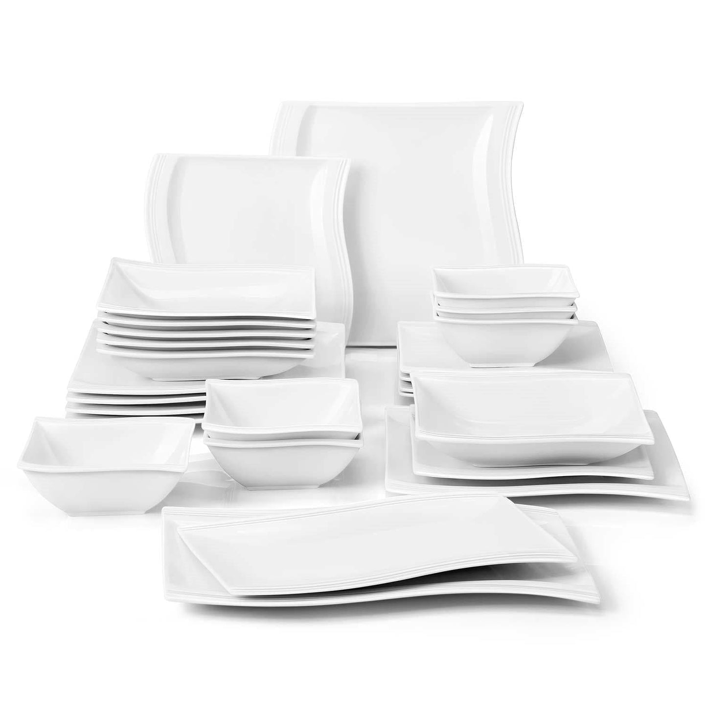 Elite Flora Marble 26 Piece Dinnerware Set