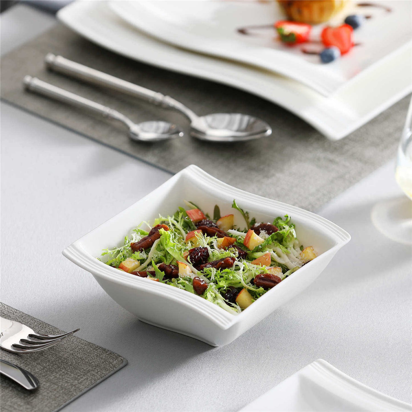 Elite Flora Marble 26 Piece Dinnerware Set