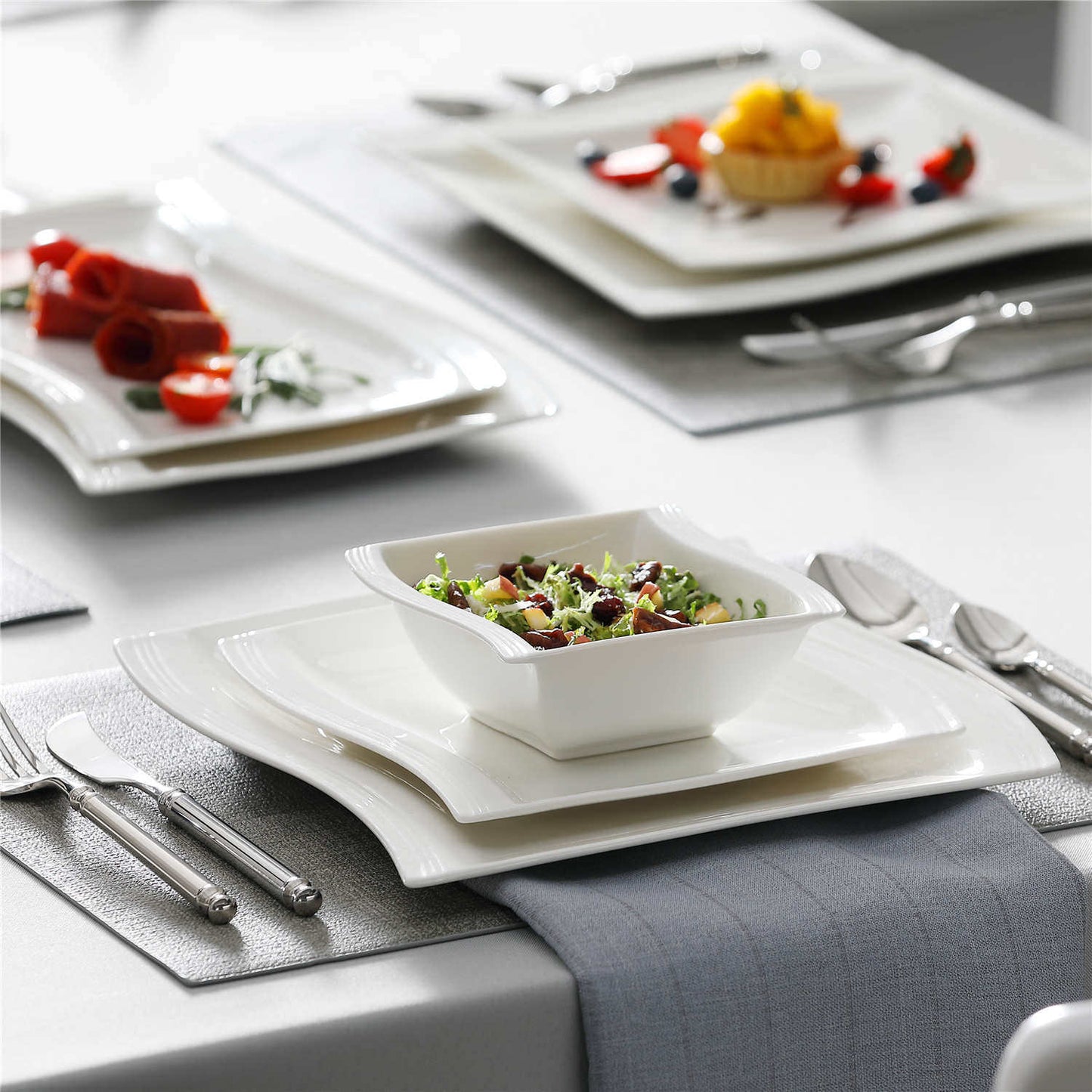 Elite Flora Marble 26 Piece Dinnerware Set