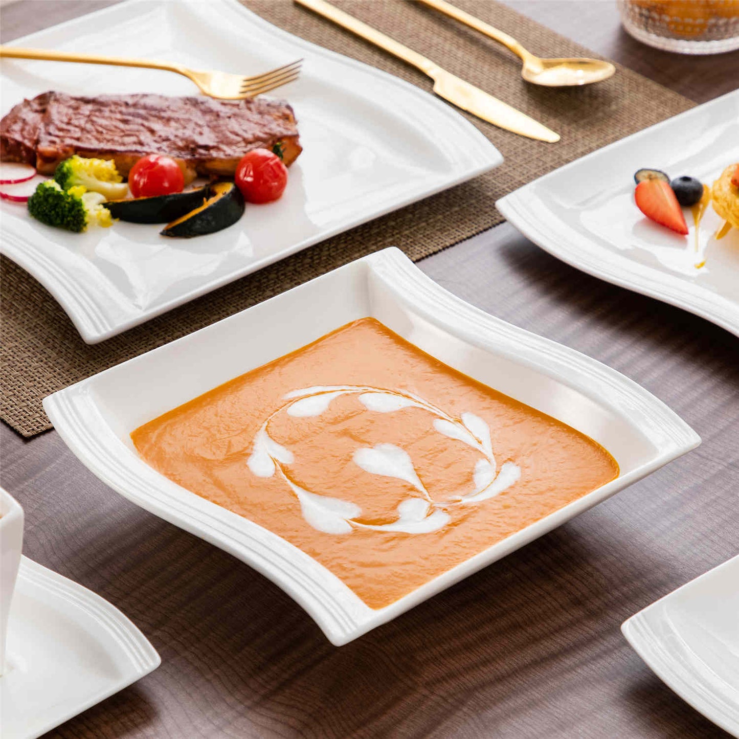 Premium Marble 36 Piece Dinnerware Set