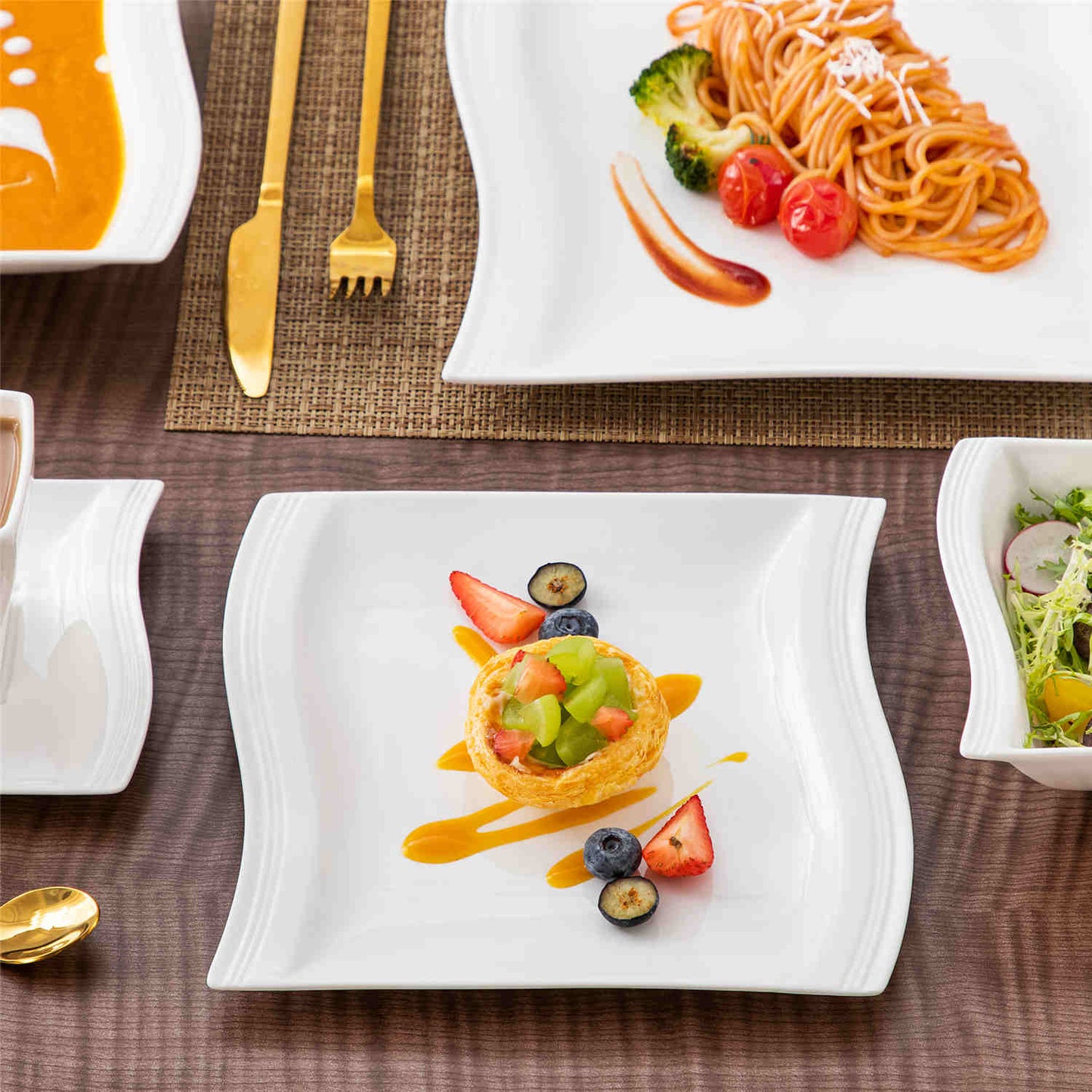 Premium Marble 36 Piece Dinnerware Set