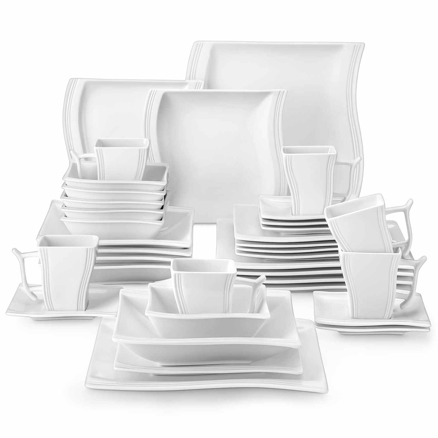 Premium Marble 36 Piece Dinnerware Set