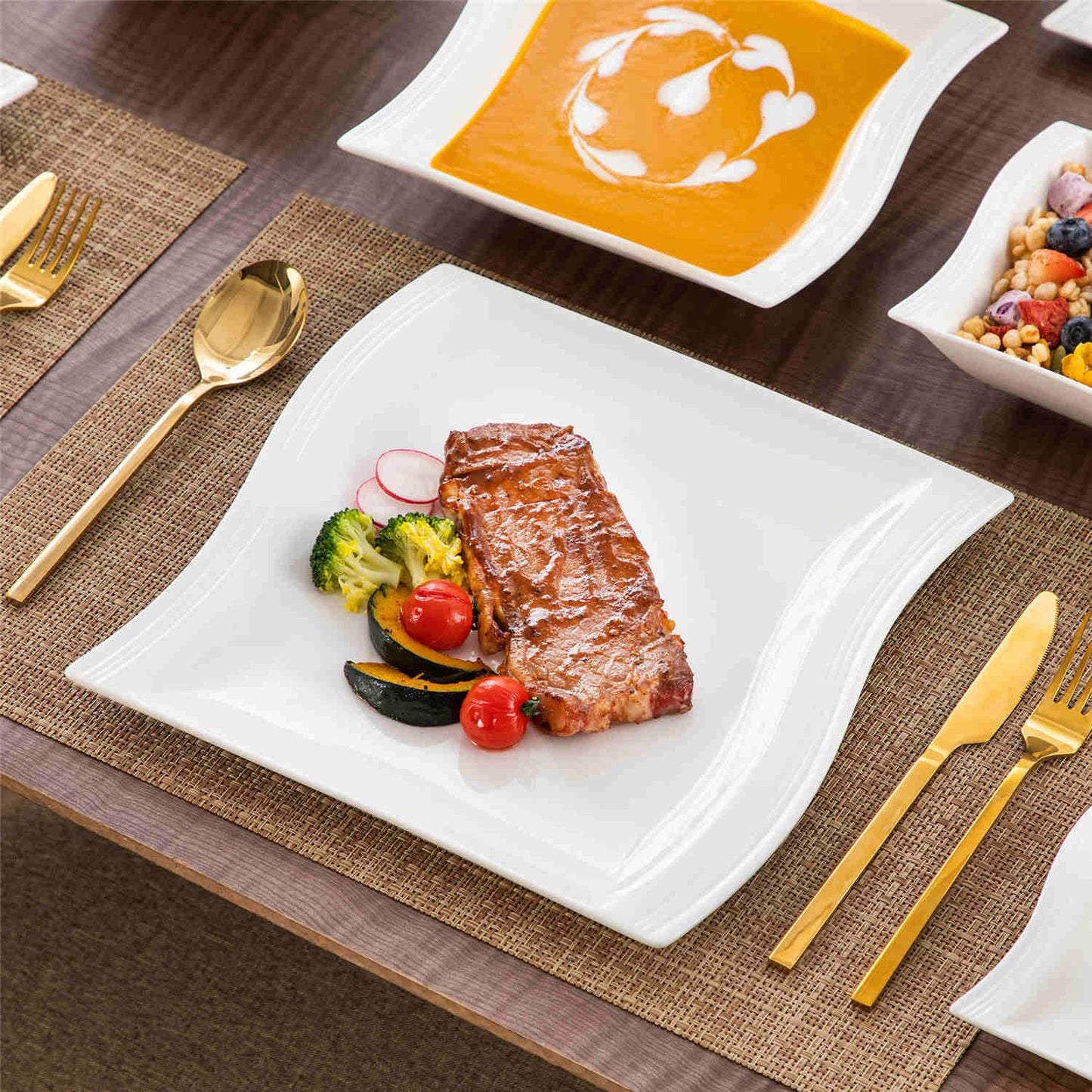 Premium Marble 36 Piece Dinnerware Set
