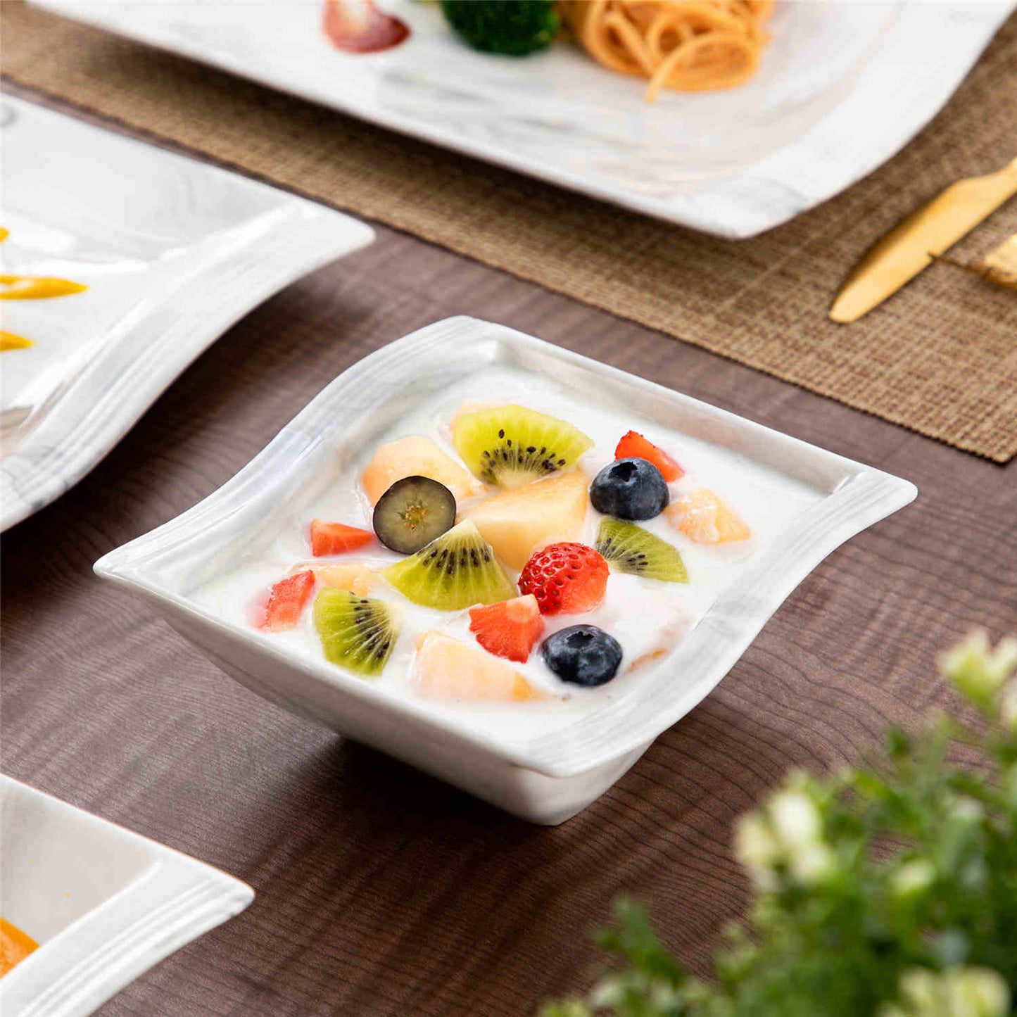 Premium Marble 36 Piece Dinnerware Set