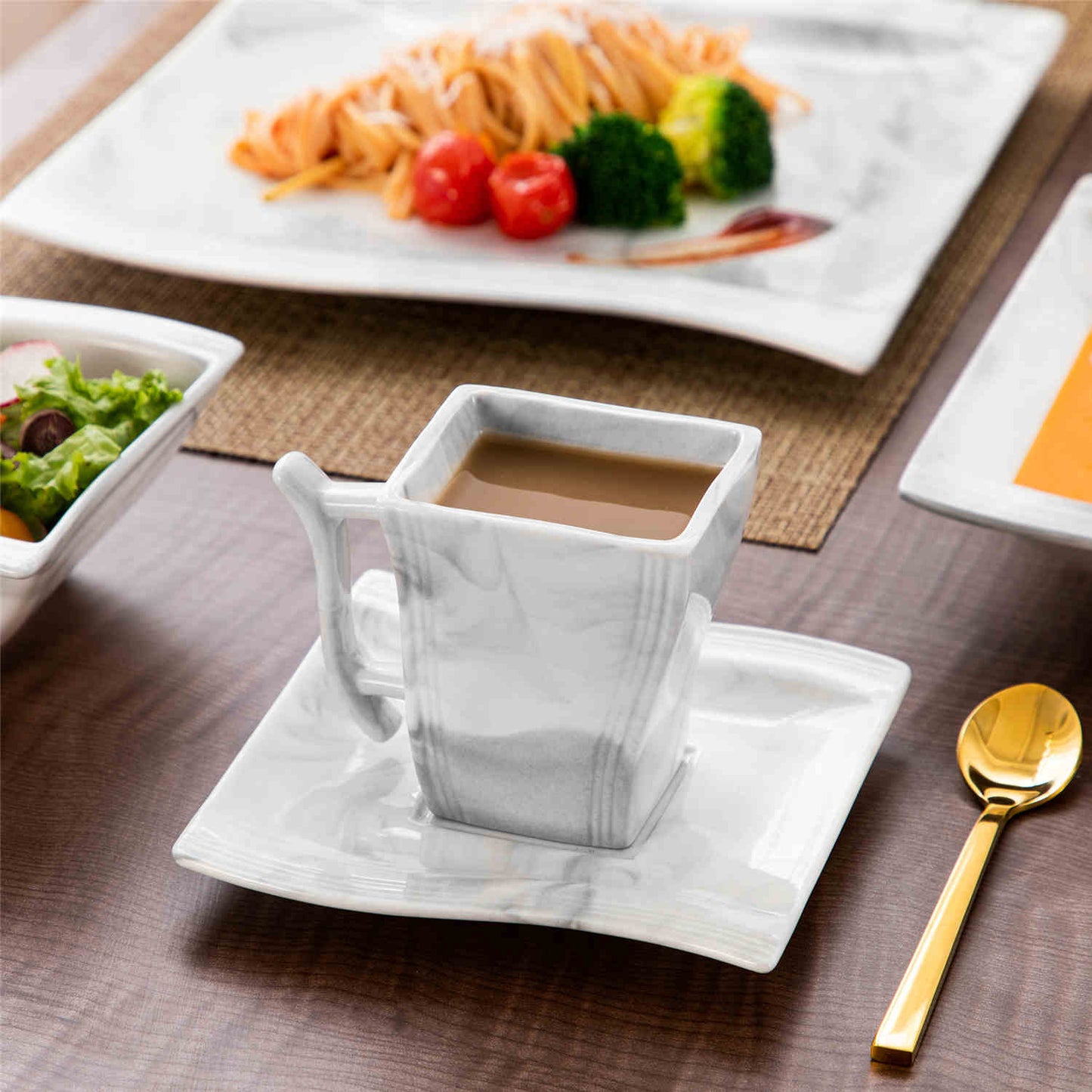 Premium Marble 36 Piece Dinnerware Set