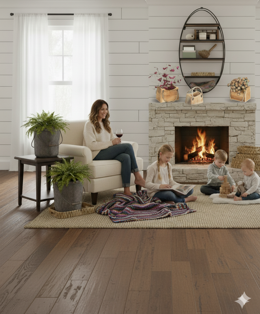 Chic Metal w/Wood Oval Wall Shelf