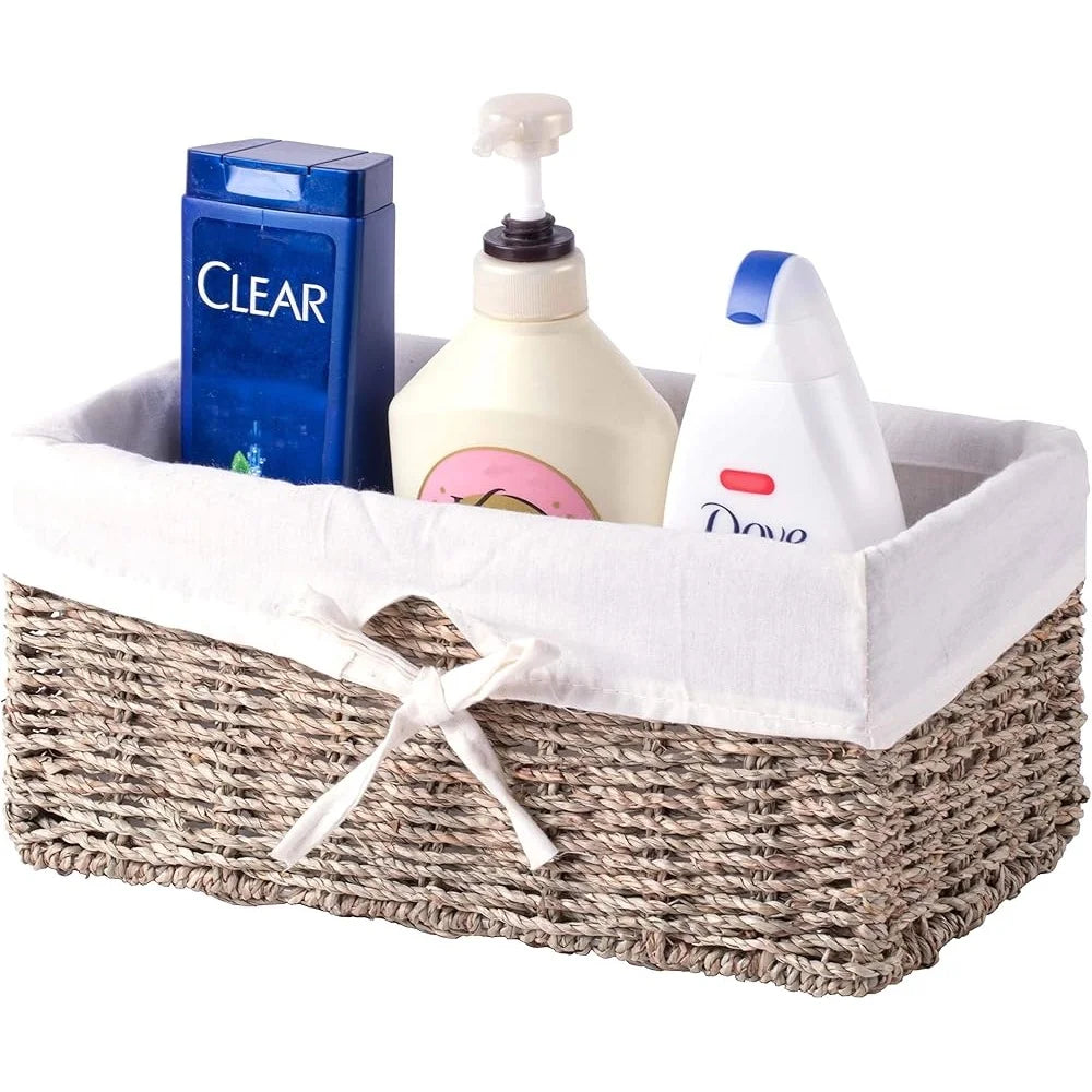 Rustic Natural Seagrass Wicker Basket Set