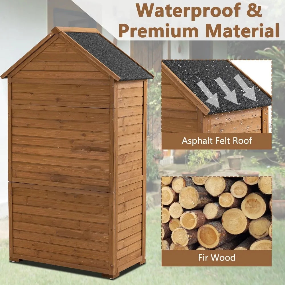 Vintage Style Wooden Waterproof Storage Shed