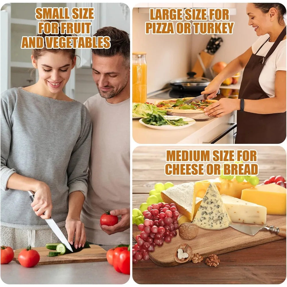 12-Pack of Large Wooden Cutting Boards Gift Bundle