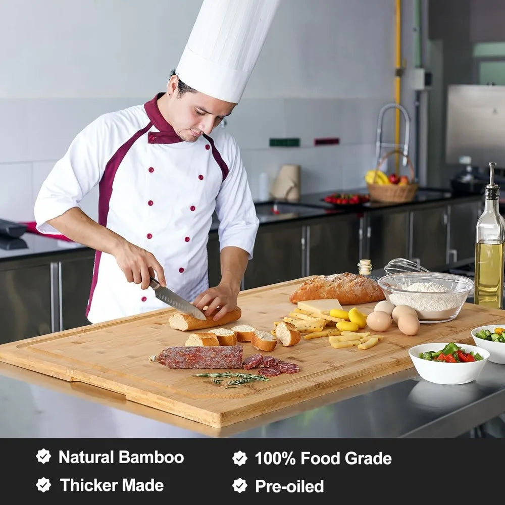 Extra Large Bamboo Chopping Board and Stove Top Cover