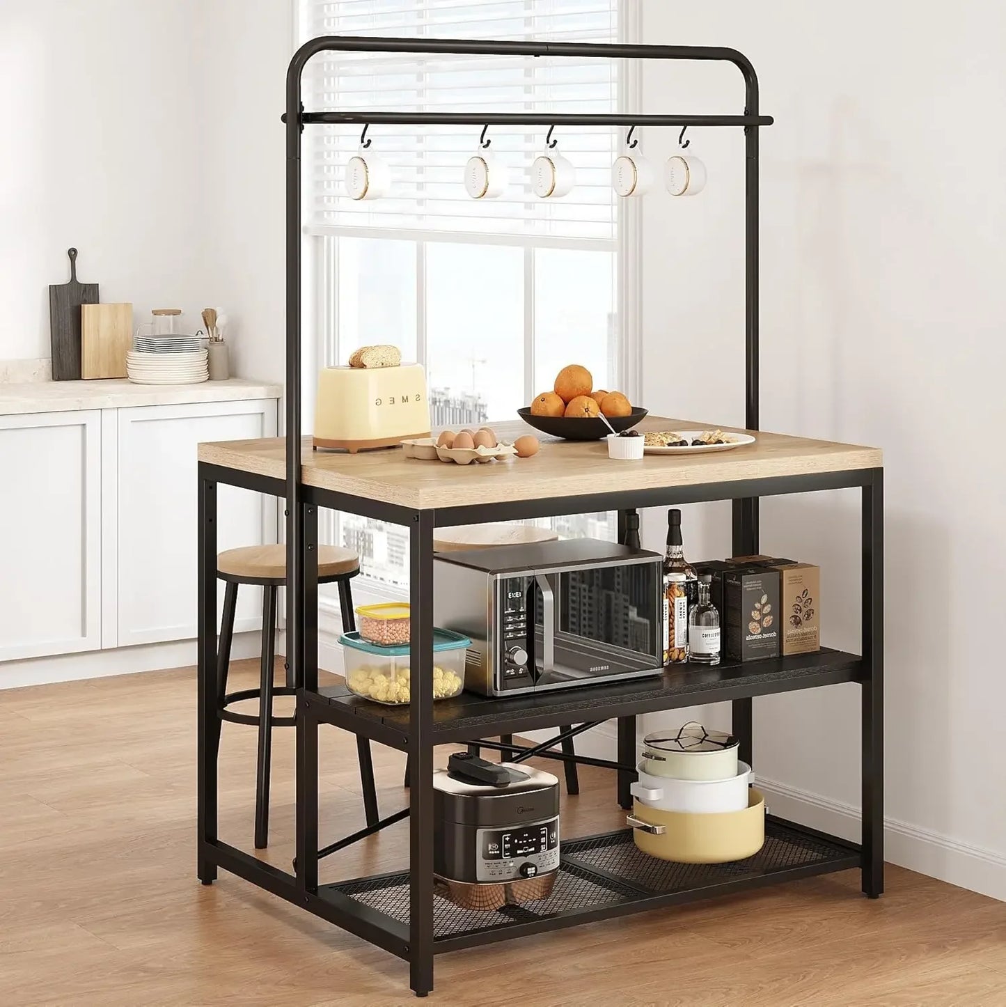 Luxe Cottage Kitchen Island (Bakers Rack, Island Table or Coffee Bar Table)