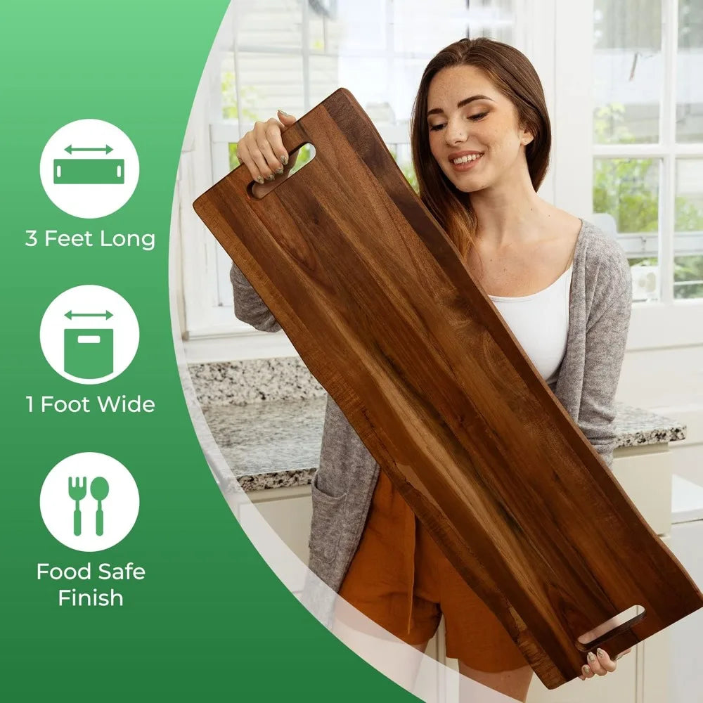 Extra Large Rectangular Acacia Wood Serving Board
