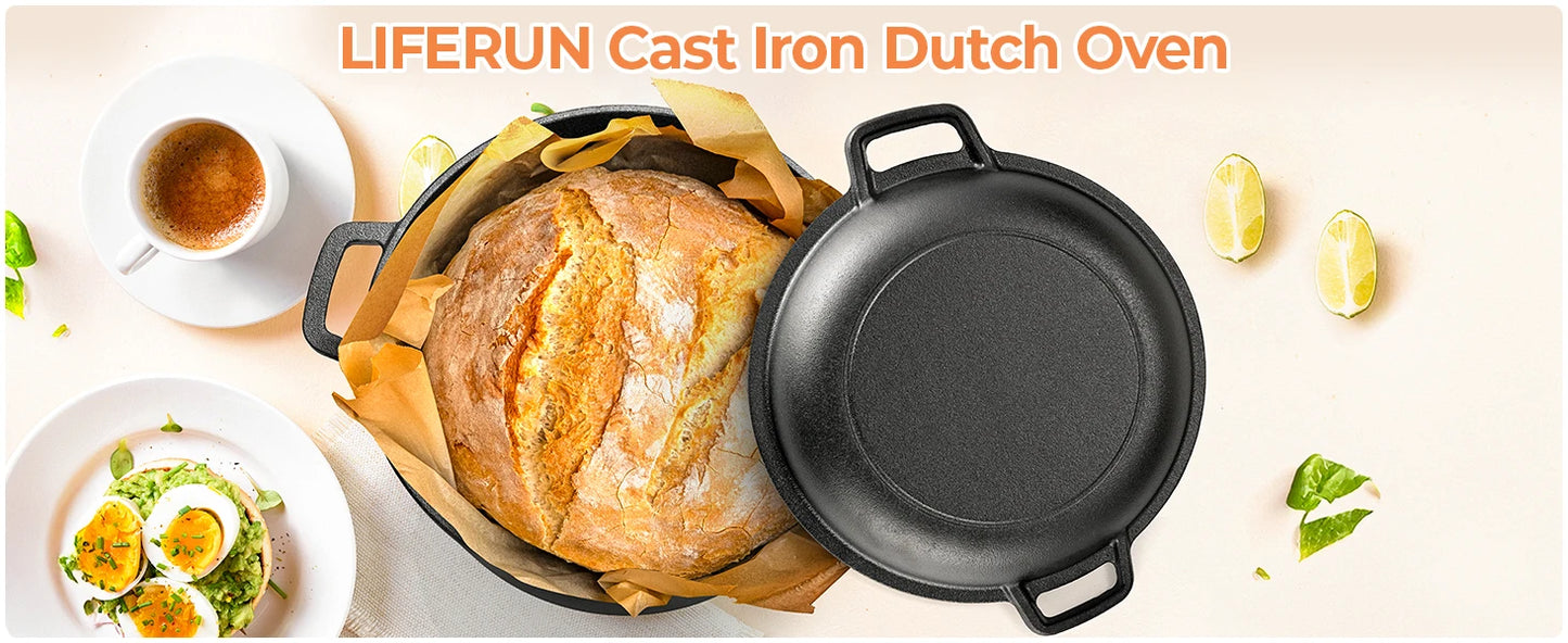 Vintage 2-in-1 Cast Iron Dutch Oven