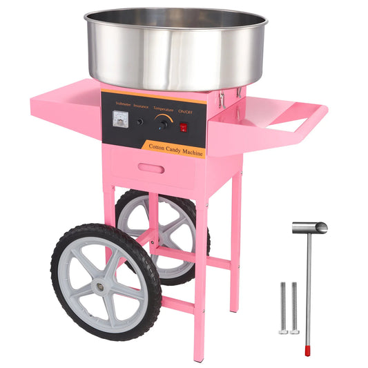 Commercial Stainless Steel Cotton Candy Machine with Cart