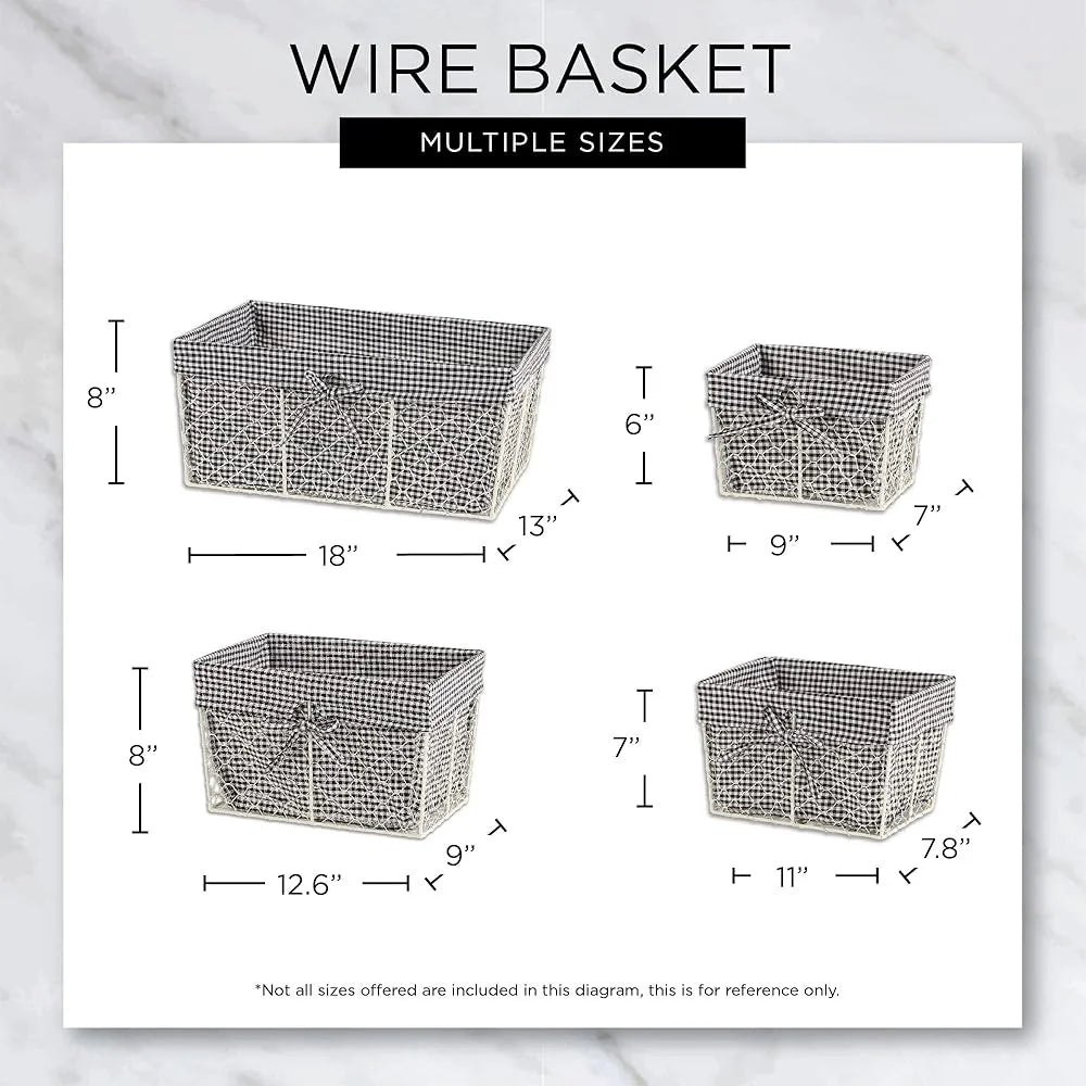 Farmhouse Chicken Wire Storage Basket Set of 3