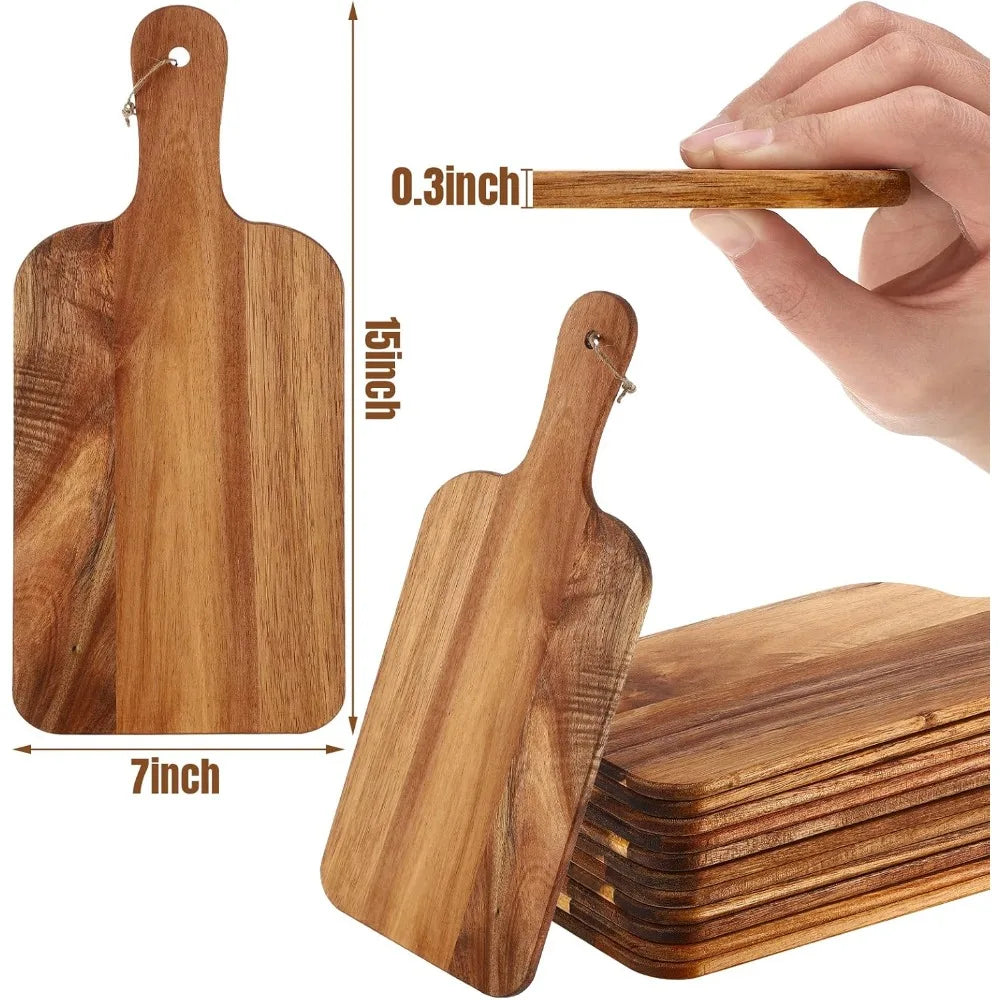 12-Pack of Large Wooden Cutting Boards Gift Bundle