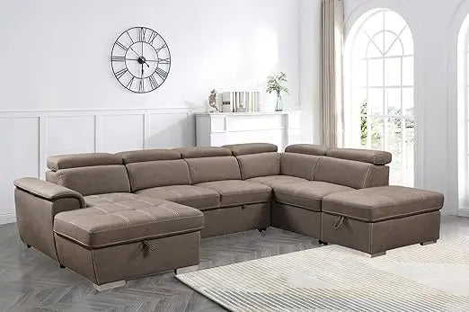 Ultimate Chic 7 Seat Sectional Sofa, Bed Conversion with Storage