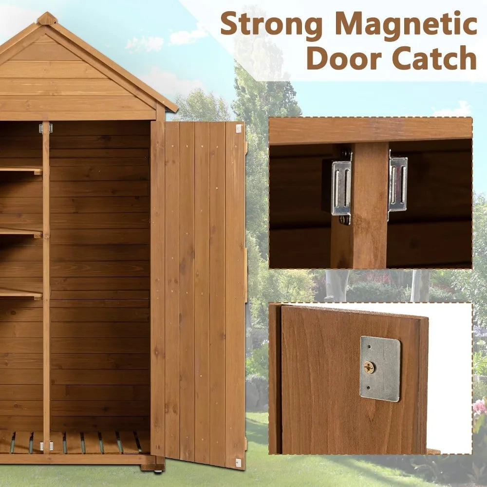 Vintage Style Wooden Waterproof Storage Shed
