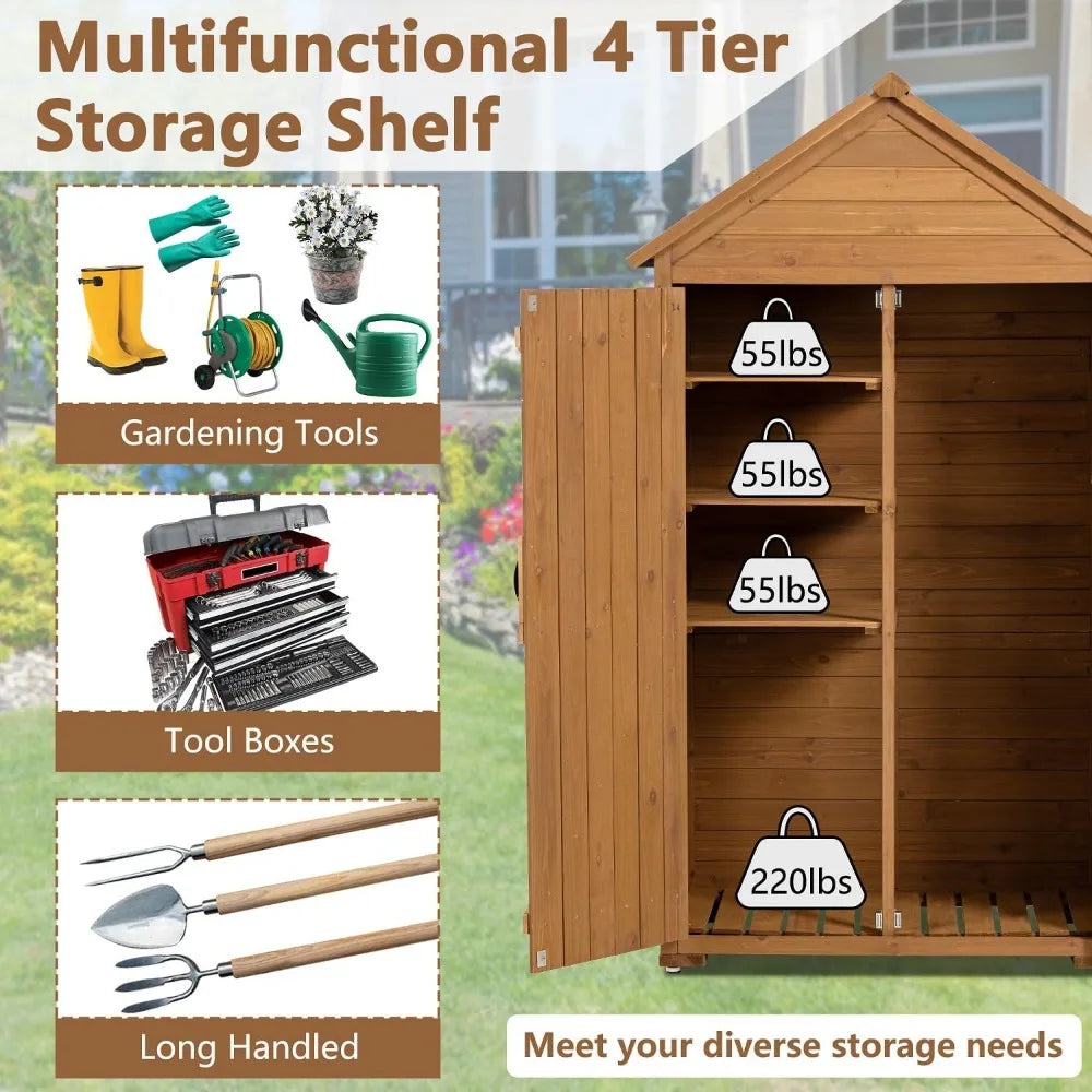 Vintage Style Wooden Waterproof Storage Shed