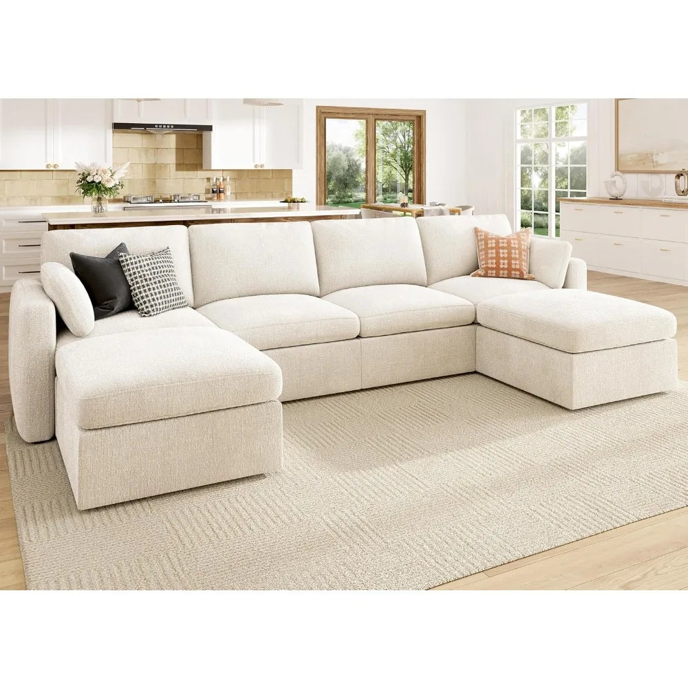 Charming Country Cottage Forest Green Sectional Couch with Hidden Storage