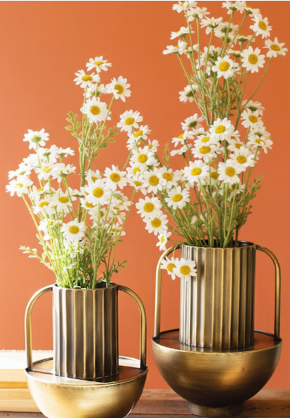 Timeless Rustic Charm Antique Brass Vases, set of two