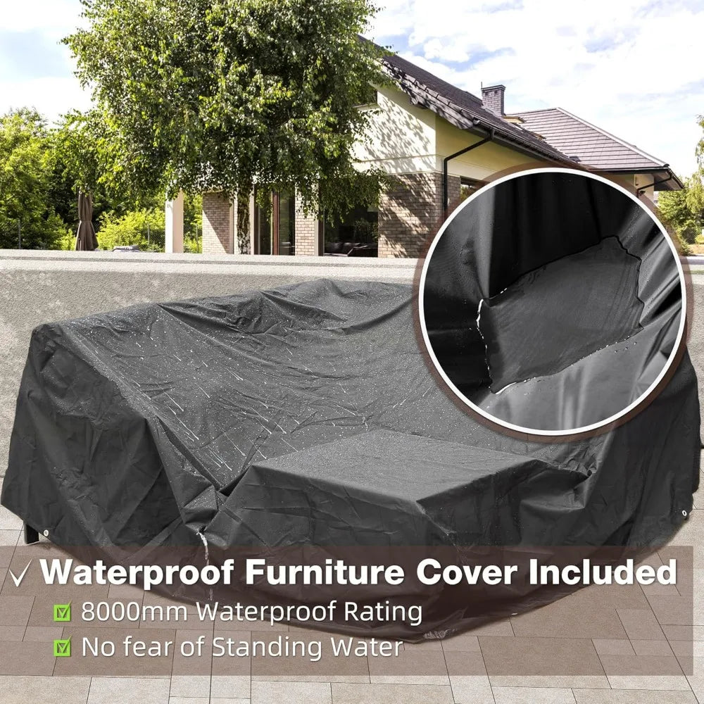 Bestselling 6-Piece Chic Farmhouse Outdoor Sofa Set – Includes Free Waterproof Cover for Year-Round Comfort