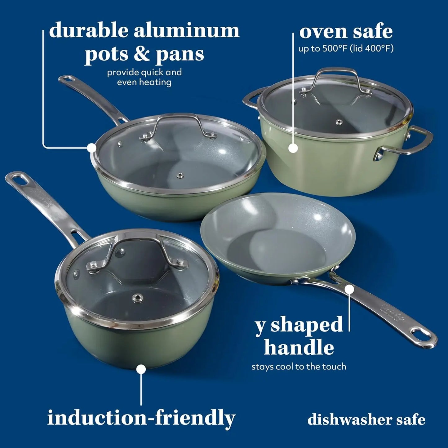 Charming Titanium Ceramic Nonstick Cookware Set
