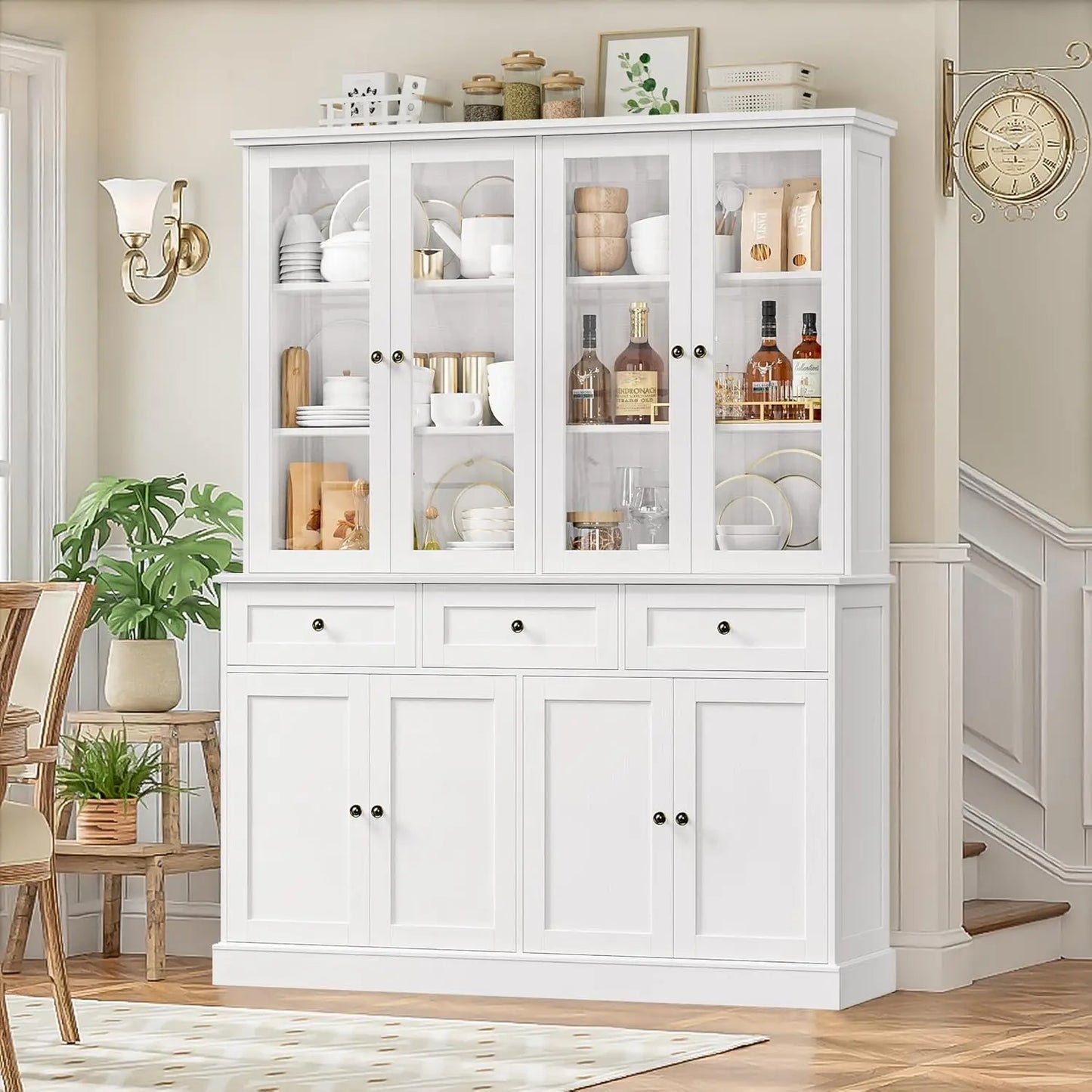 Chic Tall Kitchen Pantry Cabinet with Storage