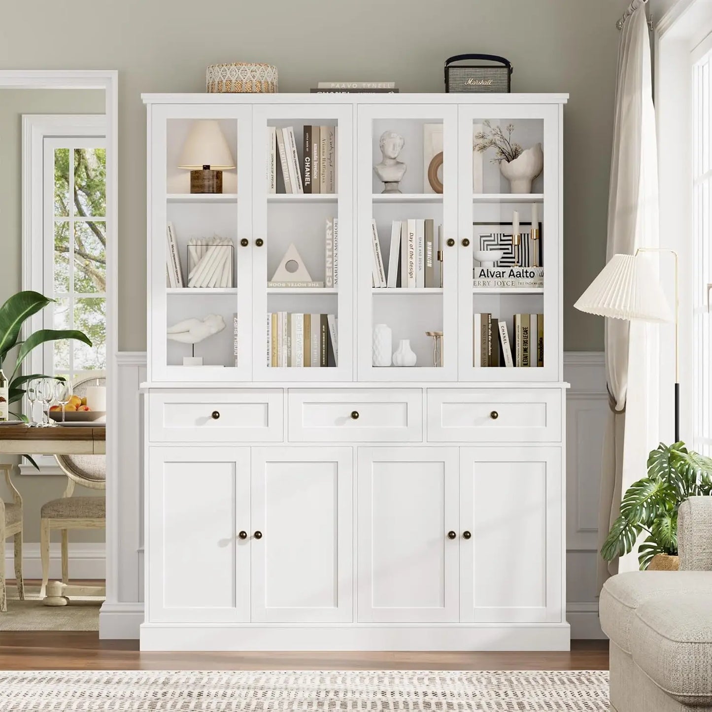 Chic Tall Kitchen Pantry Cabinet with Storage