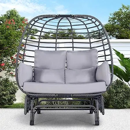 Oversized Glider Double Egg Chair Patio Loveseat