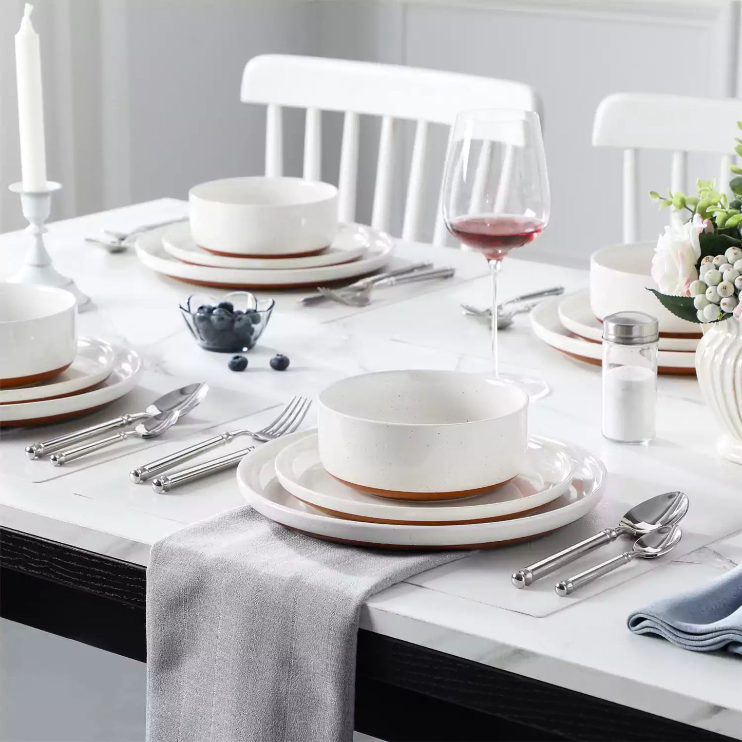 Farmhouse Stoneware 12 Piece Dinnerware Set, seres 4