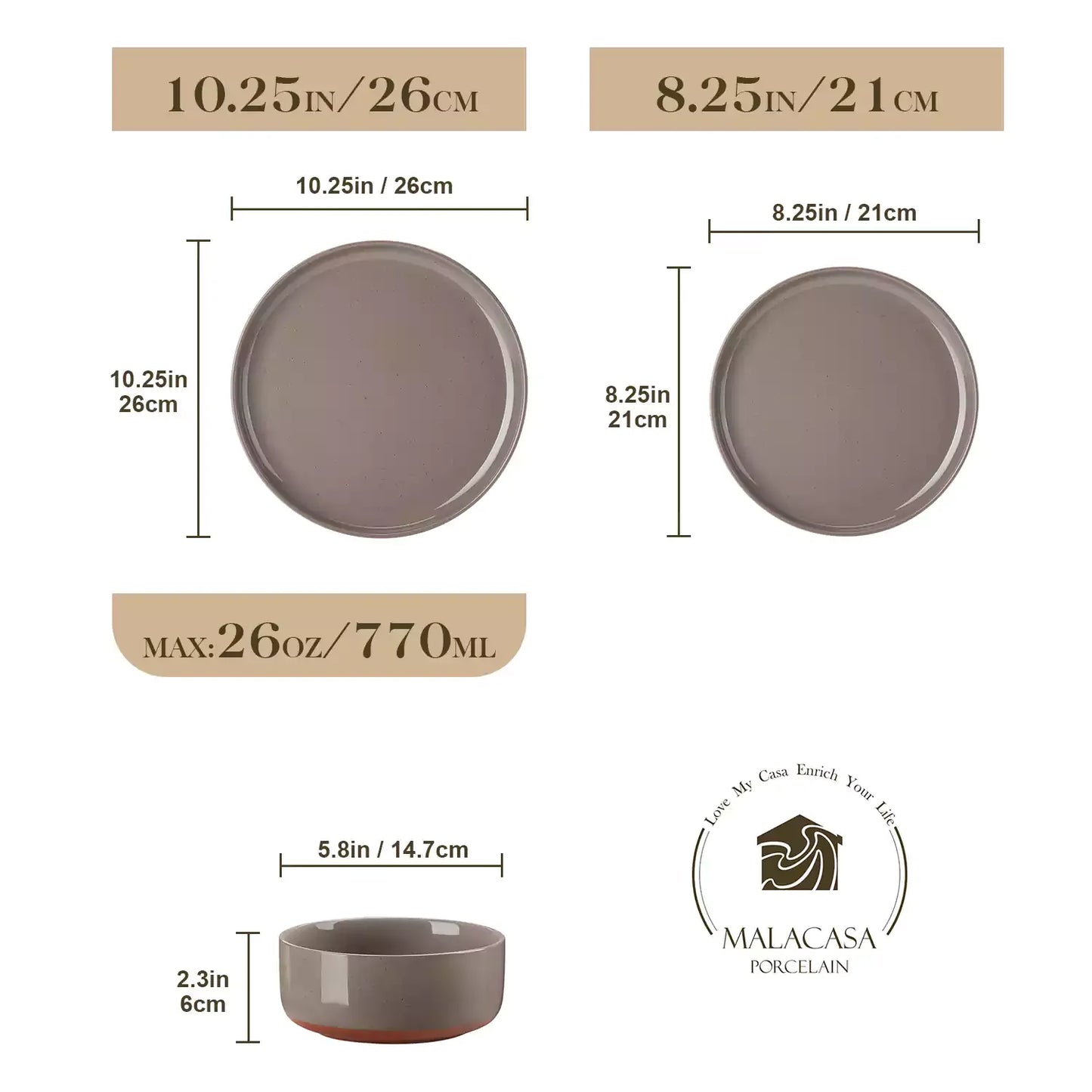 Cottage Style 12 Piece Dinnerware Set, serves 4