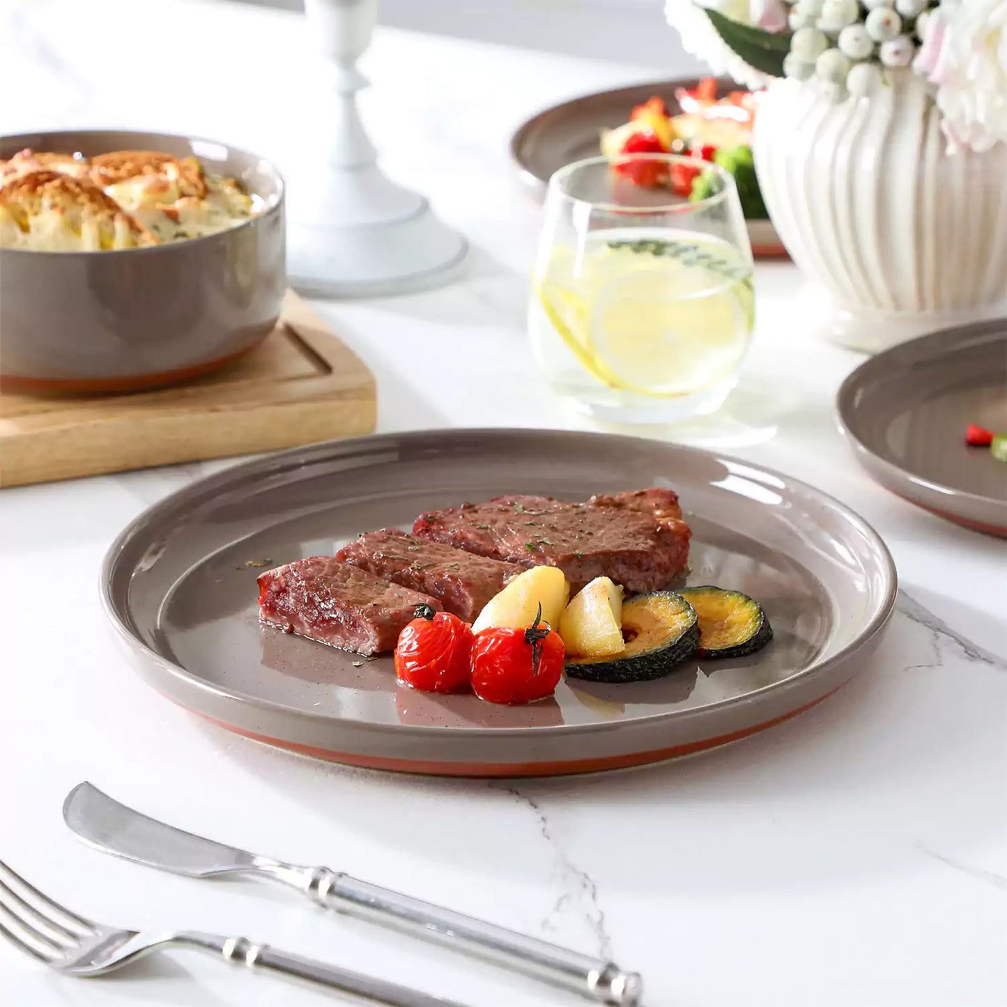 Cottage Style 12 Piece Dinnerware Set, serves 4