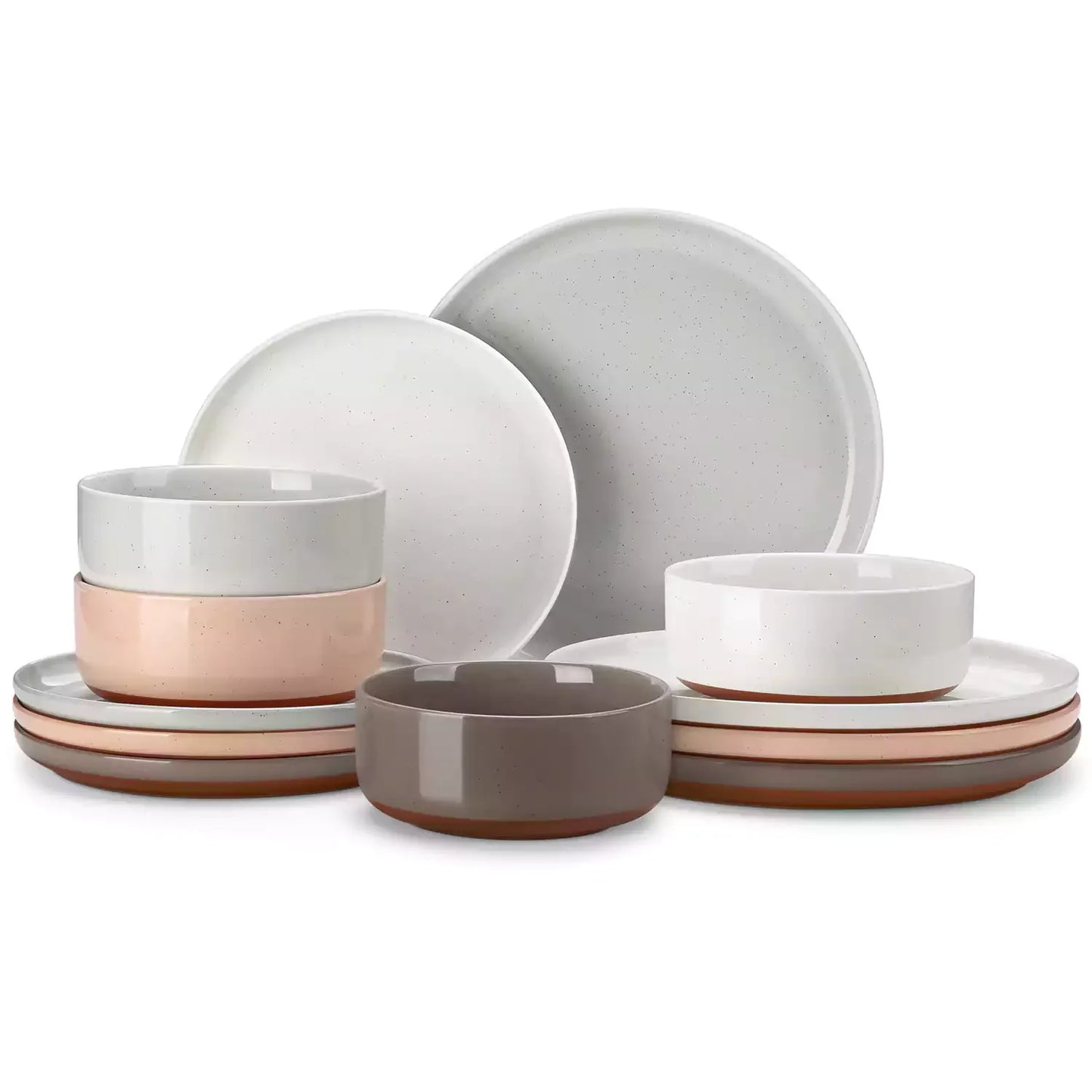 Cottage Style 12 Piece Dinnerware Set, serves 4