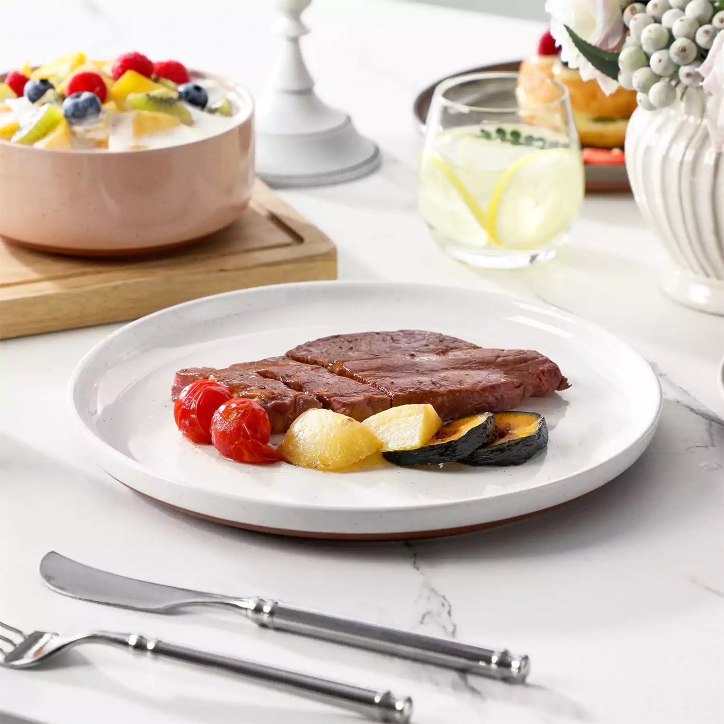 Cottage Style 12 Piece Dinnerware Set, serves 4
