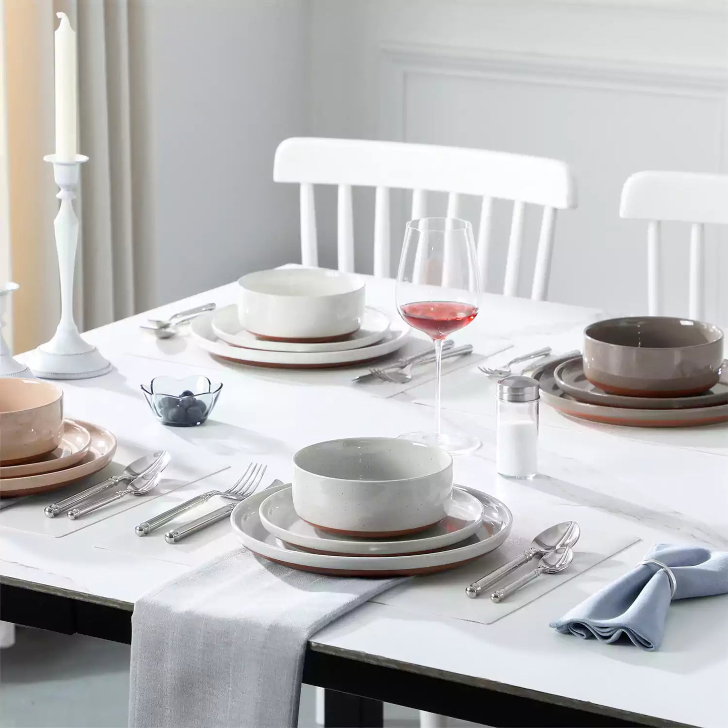 Cottage Style 12 Piece Dinnerware Set, serves 4