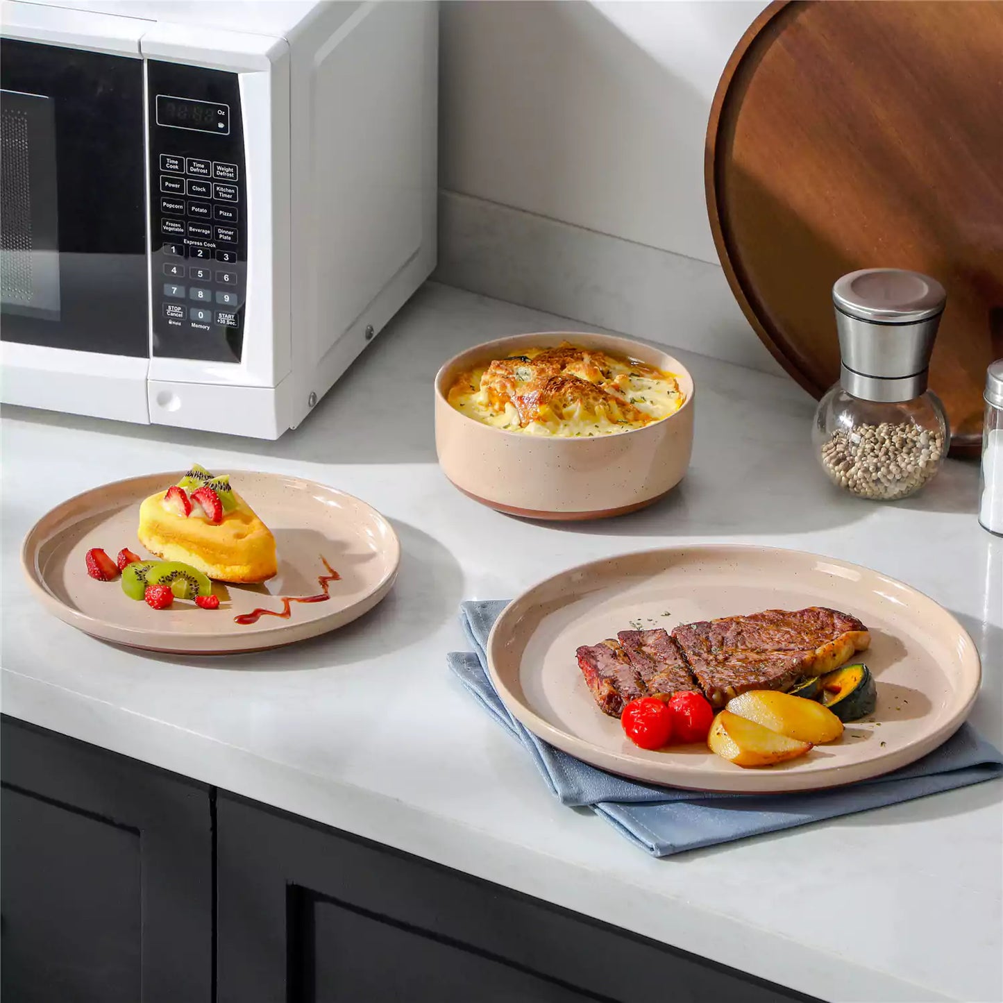 Cottage Style 12 Piece Dinnerware Set, serves 4