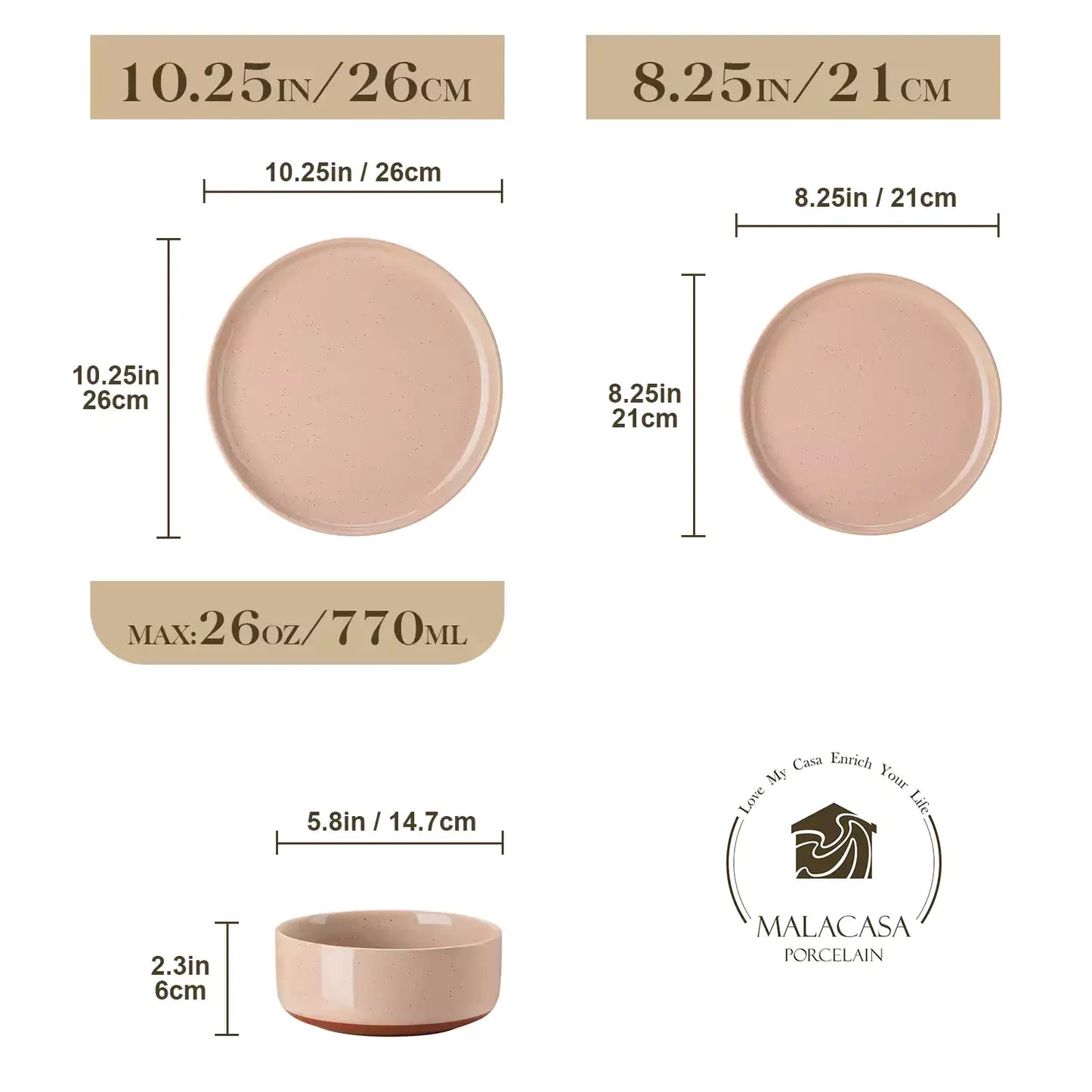 Cottage Style 12 Piece Dinnerware Set, serves 4