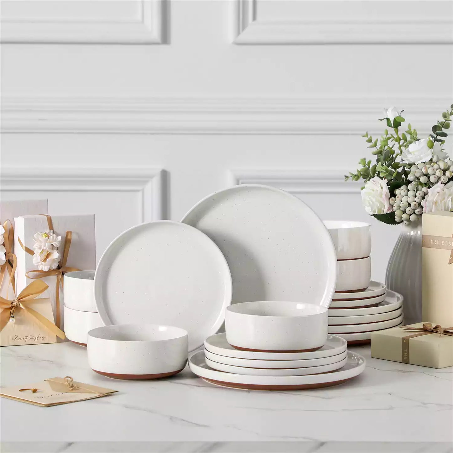 Chic Stoneware 18 Piece Dinnerware Set