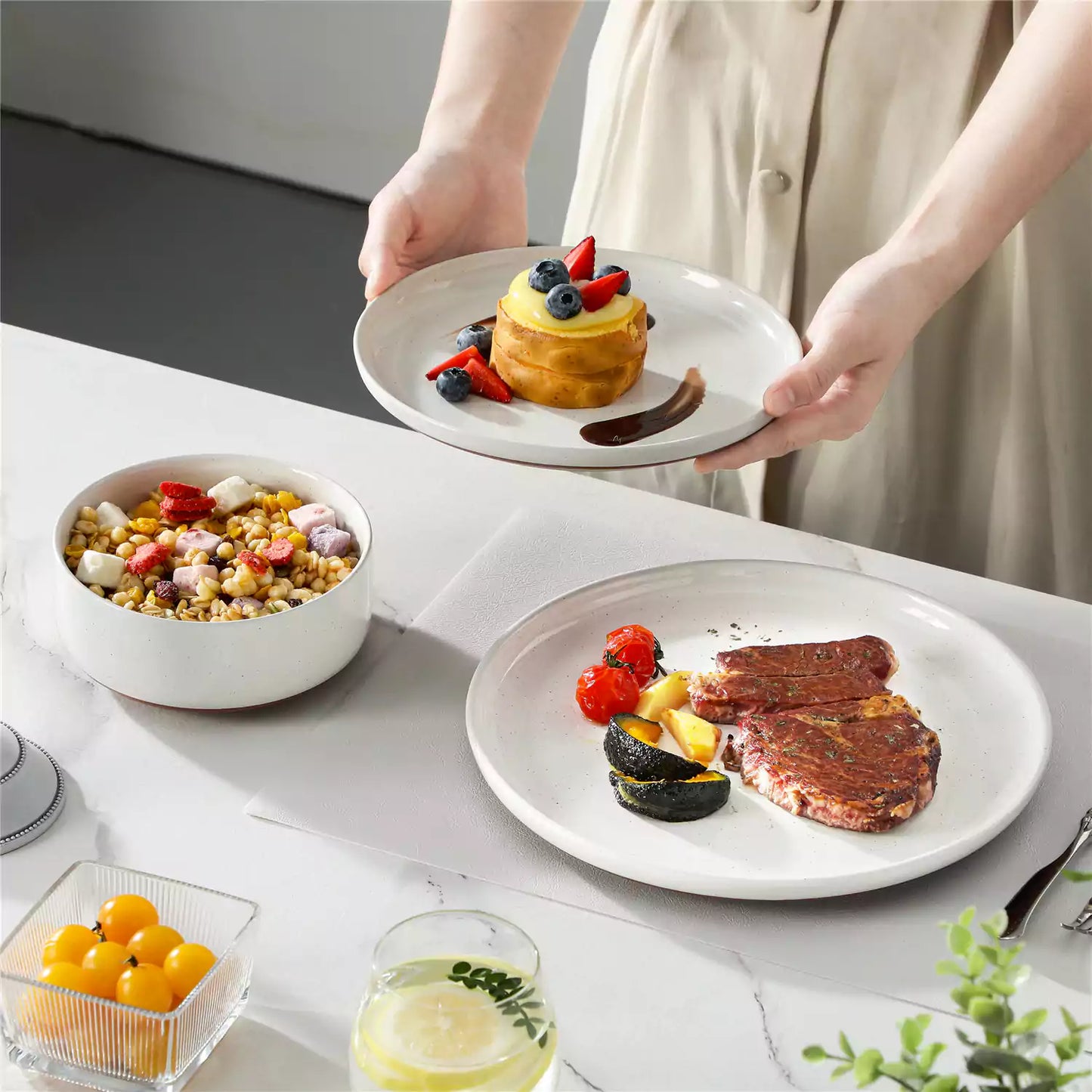 Chic Stoneware 18 Piece Dinnerware Set