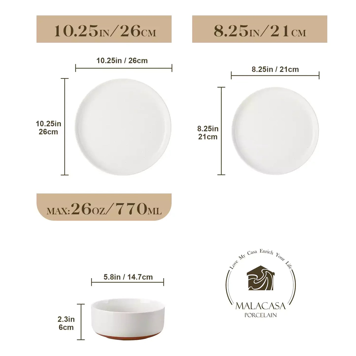 Farmhouse 18 Piece Stoneware Dinnerware Set, serves 6