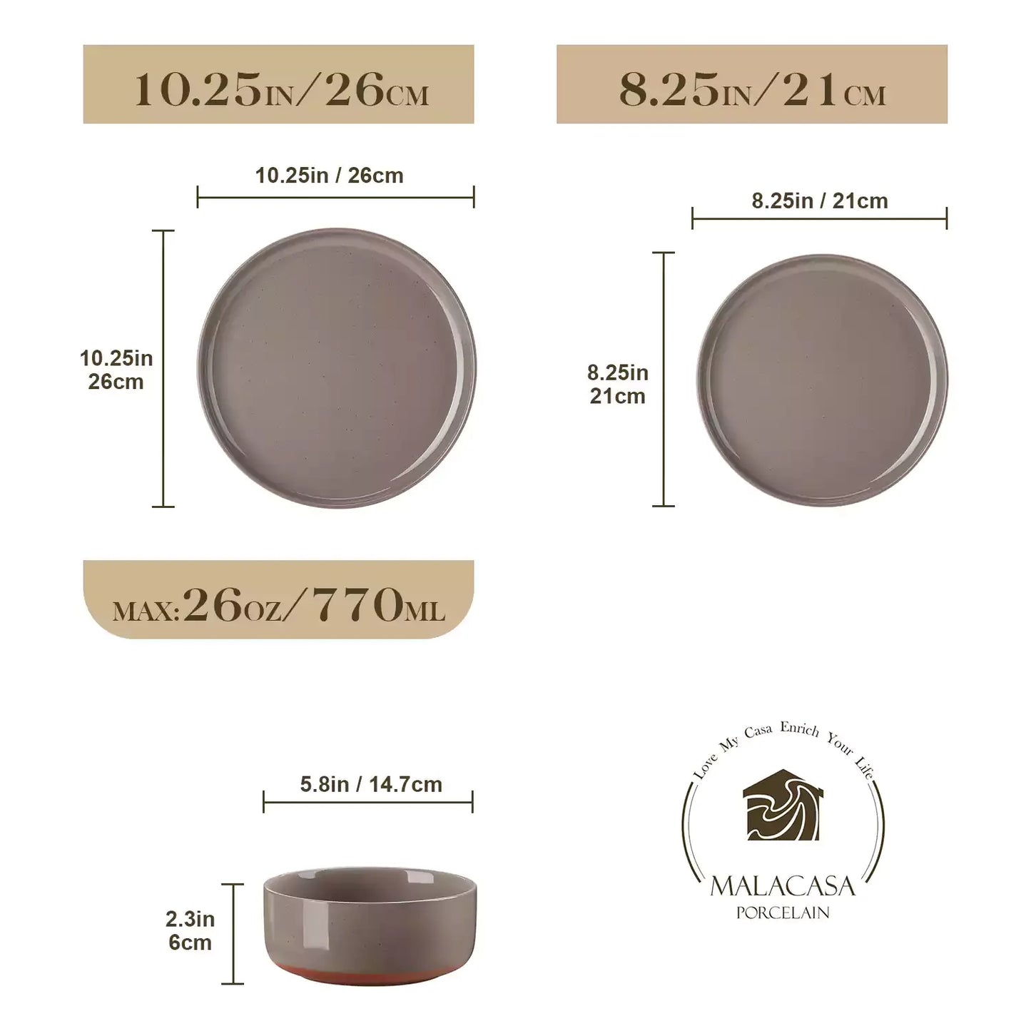 Farmhouse 18 Piece Stoneware Dinnerware Set, serves 6