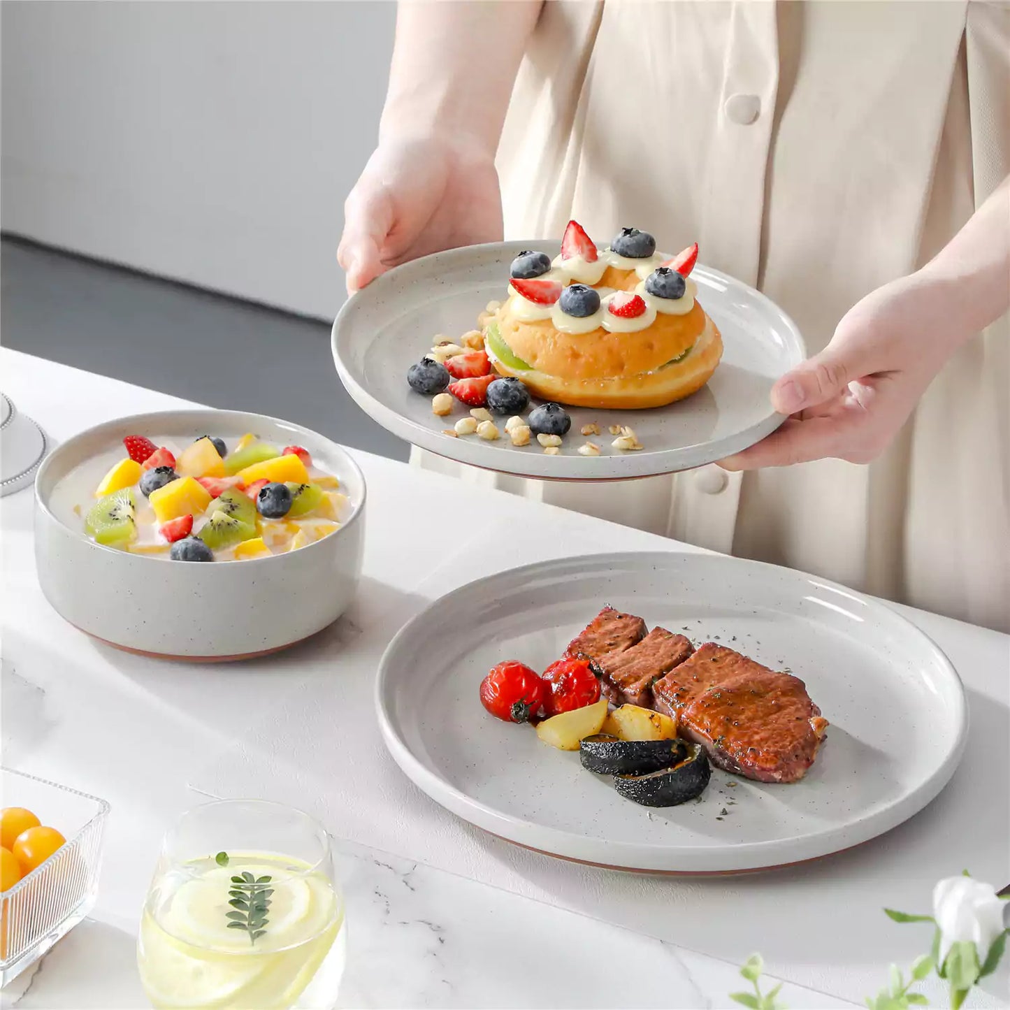 Chic Stoneware 18 Piece Dinnerware Set