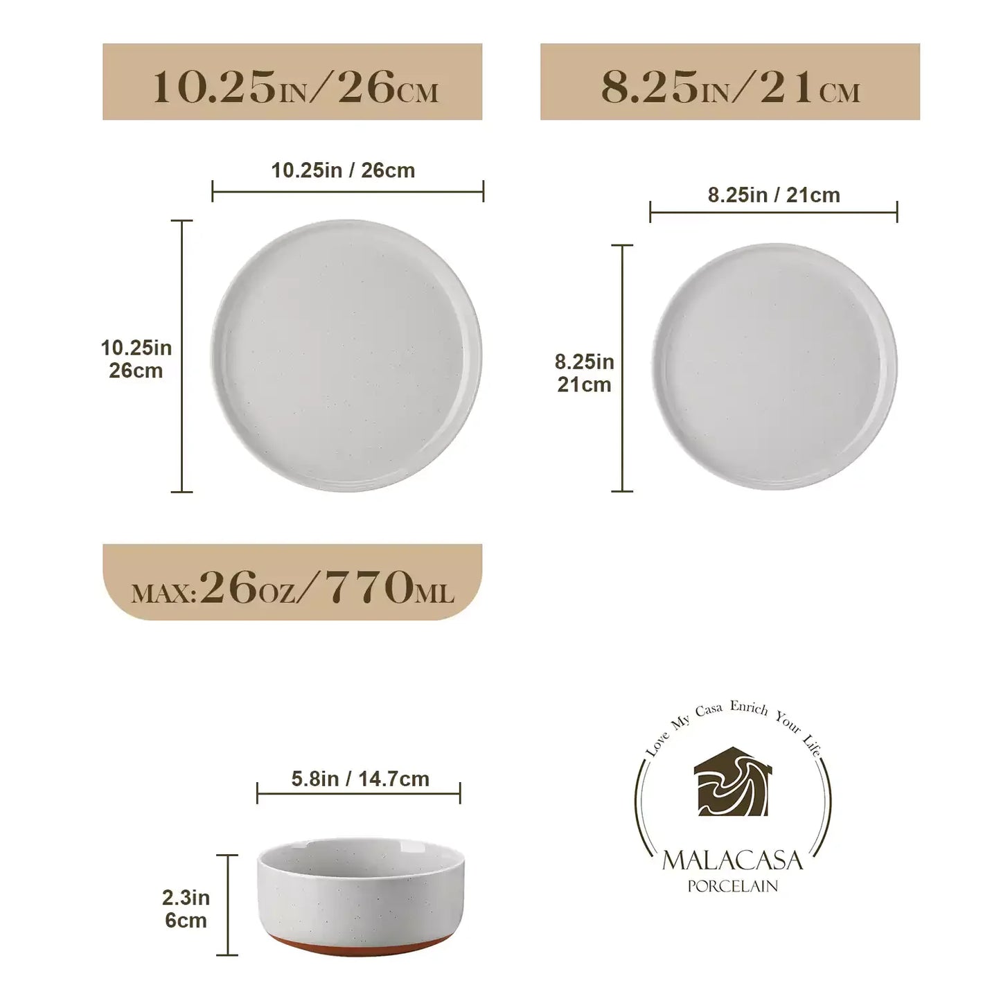 Farmhouse 18 Piece Stoneware Dinnerware Set, serves 6